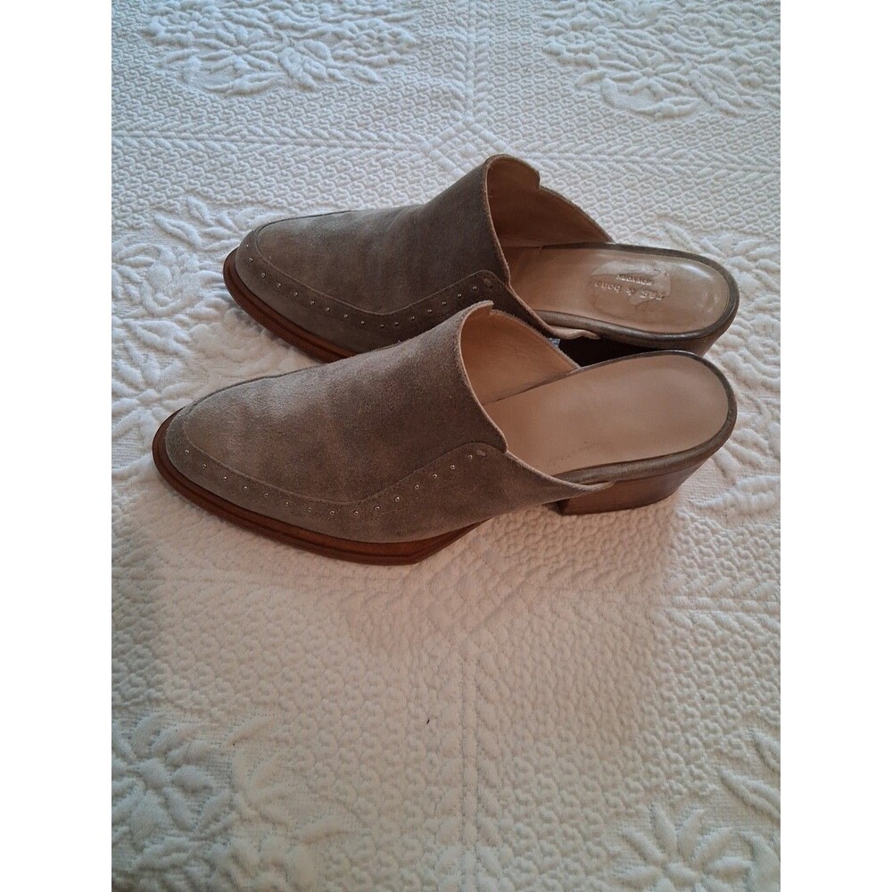 Rag & Bone Black Luis Leather Studded Mules, Sizev5.5  (36 )Gray - Picture 2 of 6